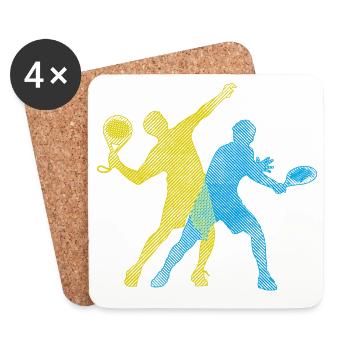 Player Padel Padel Team Training Racket Tournament - Coasters (set of 4) - white - Front