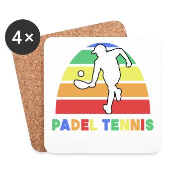 Padel-Tennis Turnier Spruch Spieler Padelspiel - Untersetzer (4er-Set) - Weiß - Vorne
