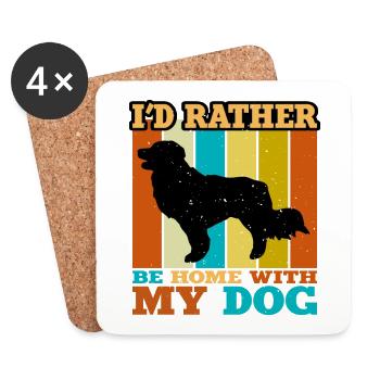 Kooikerhondje Dog Lover Silhouette Vintage Sunset - Coasters (set of 4) - white - Front