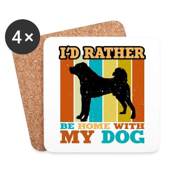 Kangal Dog Lover Silhouette Vintage Sunset - Coasters (set of 4) - white - Front