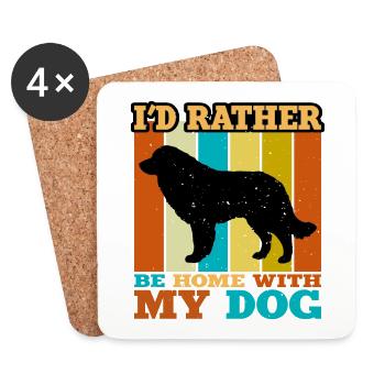 Karst Schäferhund Hund Liebhaber Silhouette Vintage Sonnenuntergang - Untersetzer (4er-Set) - Weiß - Vorne