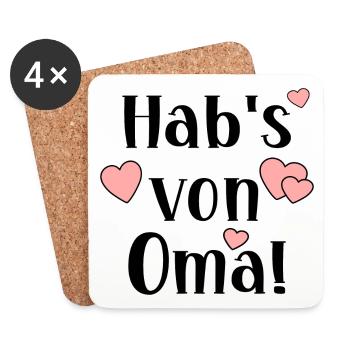 OMA ENKELKIND SPRÜCHE - FAMILIE GROßMAMA - Untersetzer (4er-Set) - Weiß - Vorne