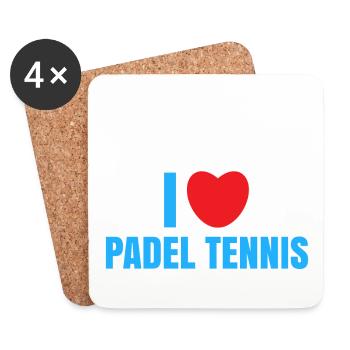 I Love Padel Padel Team Tennis Statement Heart - Dessous de verre (lot de 4) - blanc - Devant