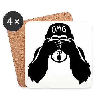 Funny Monkey - Gorilla OMG Teacher - Coasters (set of 4) - white - Front