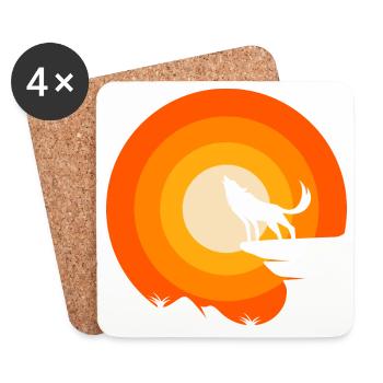 Le loup est mon animal spirituel - Dessous de verre (lot de 4) - blanc - Devant