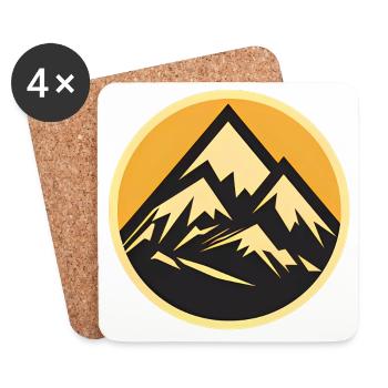 Berge im Kreis - Untersetzer (4er-Set) - Weiß - Vorne