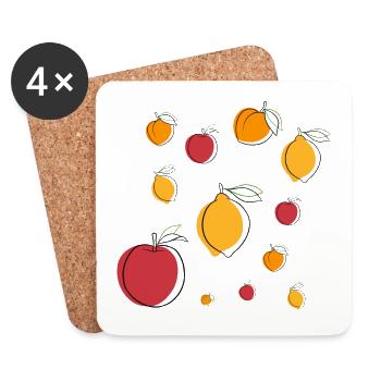 Fruit party! - Coasters (set of 4) - white - Front