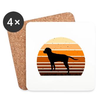 Anglo Francais De Petite Venerie Dog Silhouette - Coasters (set of 4) - white - Front