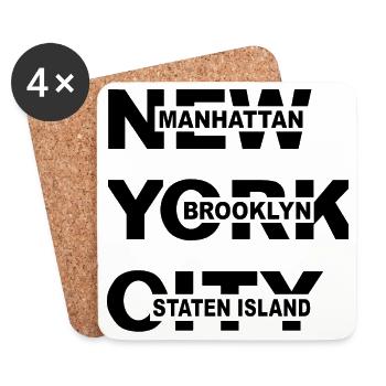 New York City NYC Manhattan Brooklyn Shirt - Untersetzer (4er-Set) - Weiß - Vorne