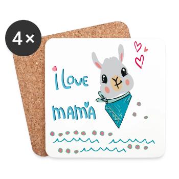 Mama, Muttertag, Mutti - Untersetzer (4er-Set) - Weiß - Vorne