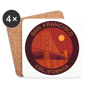 San Francisco | Golden Gate Bridge - Coasters (set of 4) - white - Front