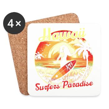 Hawaii Surfers Paradise - Untersetzer (4er-Set) - Weiß - Vorne