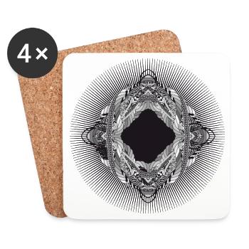 interwoven ornate ornament - Coasters (set of 4) - white - Front