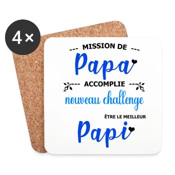 Mission de papa accomplie nouveau challenge être  - Dessous de verre (lot de 4) - blanc - Devant