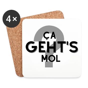 "Ca Geht's Mol ?" - Dessous de verre (lot de 4) - blanc - Devant