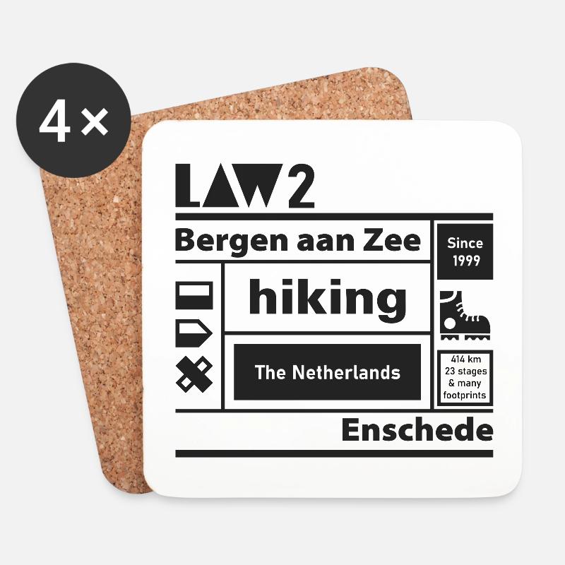 LAW 2 l Bergen aan Zee l Enschede l schwarz - Untersetzer (4er-Set) - Weiß