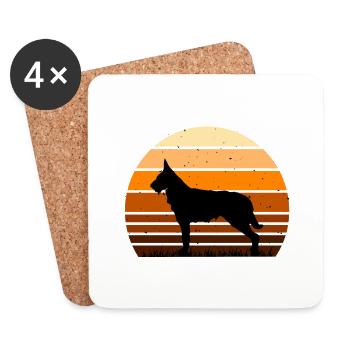 Berger Picard Dog Lover Silhouette Vintage Sunset - Dessous de verre (lot de 4) - blanc - Devant