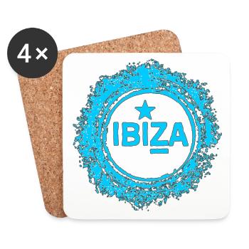 Conception de l’eau d’Ibiza avec étoile - Dessous de verre (lot de 4) - blanc - Devant