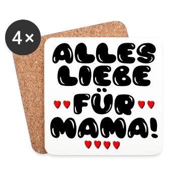 Alles Liebe für Mama - DANKE MAMI - MUTTERTAG - Untersetzer (4er-Set) - Weiß - Vorne
