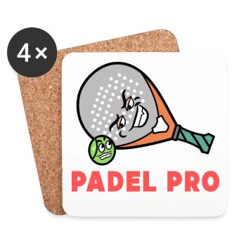 Padel Training Spieler Statement Turnier Schläger - Untersetzer (4er-Set) - Weiß - Vorne