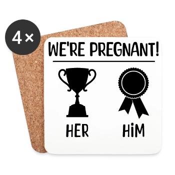 Parents Statement Pregnant Family Happiness Baby - Coasters (set of 4) - white - Front