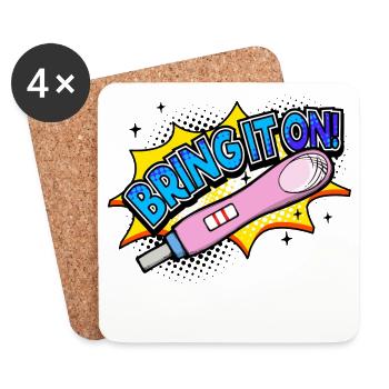 Pregnant Pregnancy Mother Baby Statement - Coasters (set of 4) - white - Front