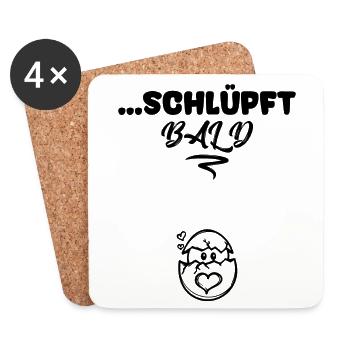 Babybauch Statement Mama Schwangerschaft Schwanger - Untersetzer (4er-Set) - Weiß - Vorne