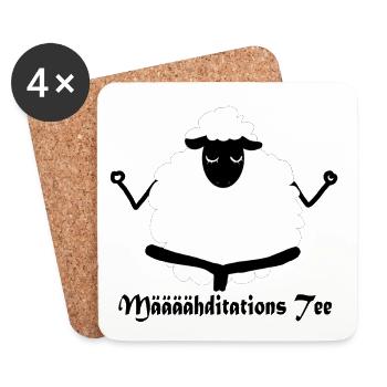 Määäähditations Tee - Untersetzer (4er-Set) - Weiß - Vorne