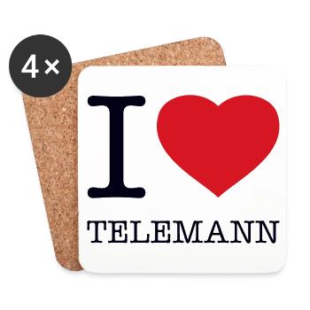 J’ADORE TELEMANN - Dessous de verre (lot de 4) - blanc - Devant