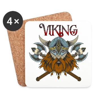 Wikinger - Untersetzer (4er-Set) - Weiß - Vorne