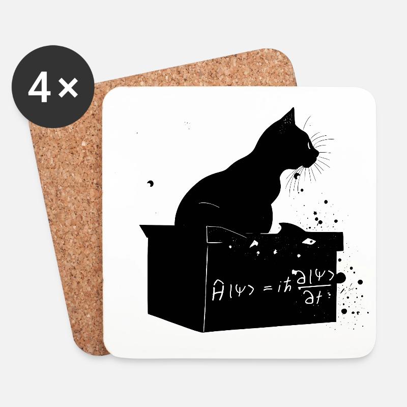 Die Katze lebt - Untersetzer (4er-Set) - Weiß