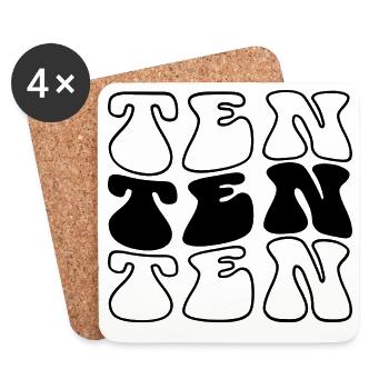 Ten 10th Birthday Kids Boys Girls 10 Years Old - Coasters (set of 4) - white - Front