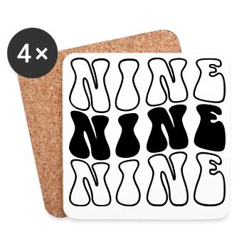 Neuf 9e anniversaire Enfants Garçons Filles 9 ans - Dessous de verre (lot de 4) - blanc - Devant