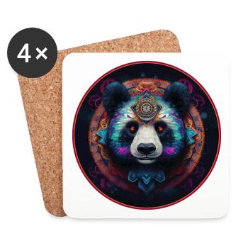 Tribal Panda - Coasters (set of 4) - white - Front