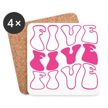 Five 5th Birthday For Girls 5 Years Old - Coasters (set of 4) - white - Front