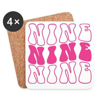 Neuf 9e anniversaire pour les filles de 9 ans - Dessous de verre (lot de 4) - blanc - Devant