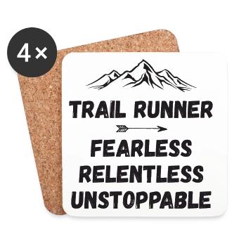 Trail Runner - Furchtlos. Unerbittlich. Unaufhaltsam. - Untersetzer (4er-Set) - Weiß - Vorne