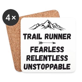 Trail Runner - Furchtlos. Unerbittlich. Unaufhaltsam. - Untersetzer (4er-Set) - Weiß - Vorne