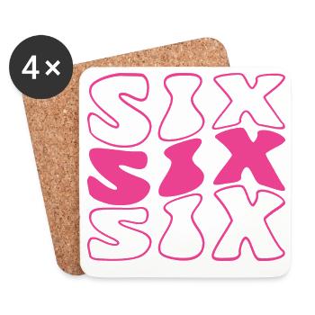 Six 6th Birthday For Girls 6 Years Old - Coasters (set of 4) - white - Front