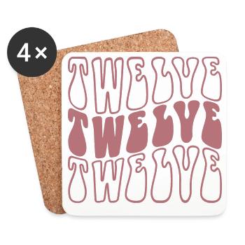 Twelve 12th Birthday Girls 12 Years Old - Coasters (set of 4) - white - Front
