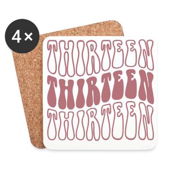 Thirteen 13th Birthday Girls 13 Years Old - Coasters (set of 4) - white - Front