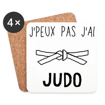 J Peux Pas J Ai Judo - Dessous de verre (lot de 4) - blanc - Devant