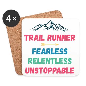 Trail Runner - Intrépide. Implacable. Imparable. - Dessous de verre (lot de 4) - blanc - Devant