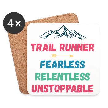Trail Runner - Furchtlos. Unerbittlich. Unaufhaltsam. - Untersetzer (4er-Set) - Weiß - Vorne