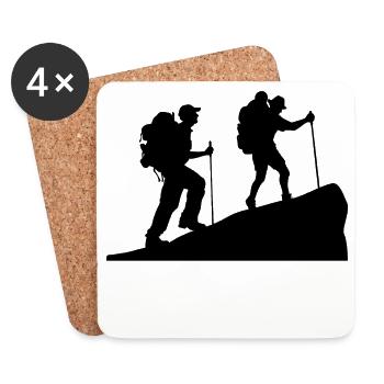 Nature experience Hiking trails Hiking Climbing Hikers - Coasters (set of 4) - white - Front