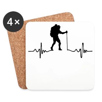 Mountain hiking Hiking Nature experience Mountaineering - Coasters (set of 4) - white - Front