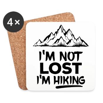 Hiking Hikers Hiking Trails Mountaineering Statement - Coasters (set of 4) - white - Front