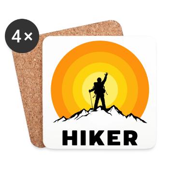 Hikers, climbing, hiking, saying, nature experience - Coasters (set of 4) - white - Front