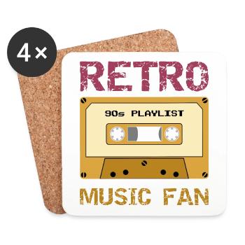 Retro Music Fan - Coasters (set of 4) - white - Front