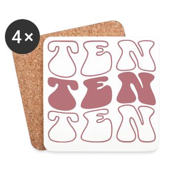 Dix 10e anniversaire pour les filles de 10 ans - Dessous de verre (lot de 4) - blanc - Devant